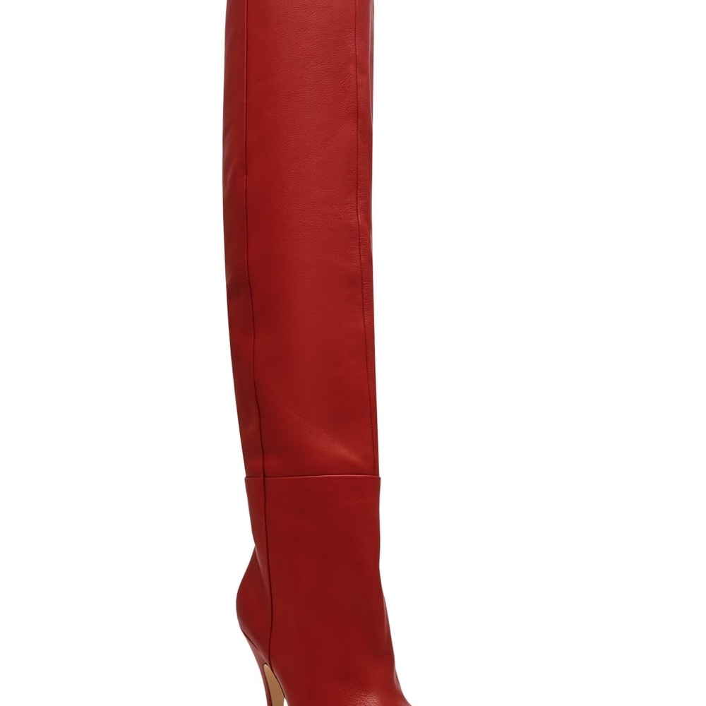 Steve Madden Women's Bellamie Knee-High Slouch Dress Boots - Red Le. USED ONCE